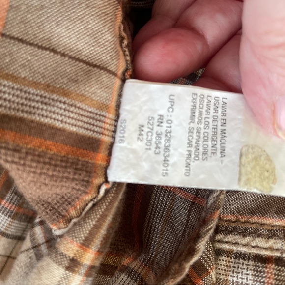 G. H. Bass Brown Plaid 100% Cotton Short Sleeved Camp Shirt, Size XL - Picture 9 of 9